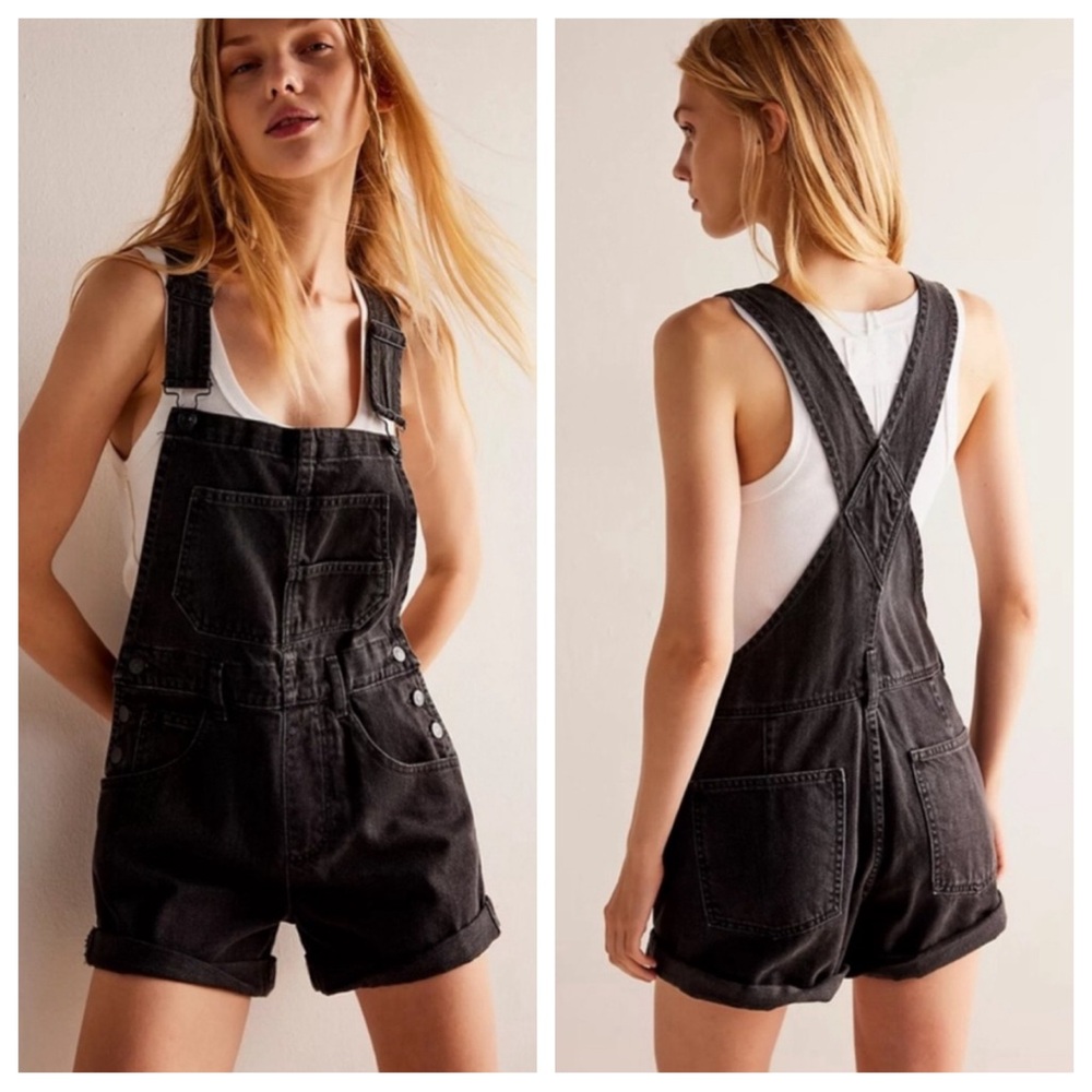 Free People Black Jumpsuit with Cross-Back Straps